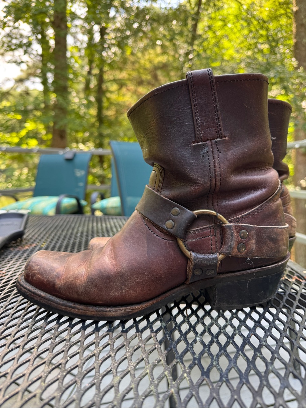 Vintage Frye engineer boots size 8 90s era Made in US - Picture 2 of 9
